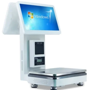 LICON Dual Screen 15.6 Inch LED Touch PC POS Cashier 58mm Printer Electronic Scales Balance Plate Weight Calculator Intel I5