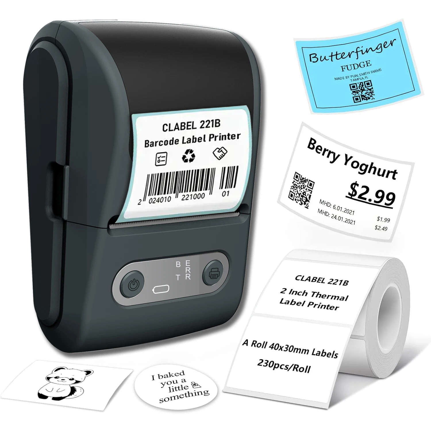 Mini Potable Pocket Wireless Smart Inkless POS Thermal Label Paper Printer 58mm USB Interface thermal printer - Image 2
