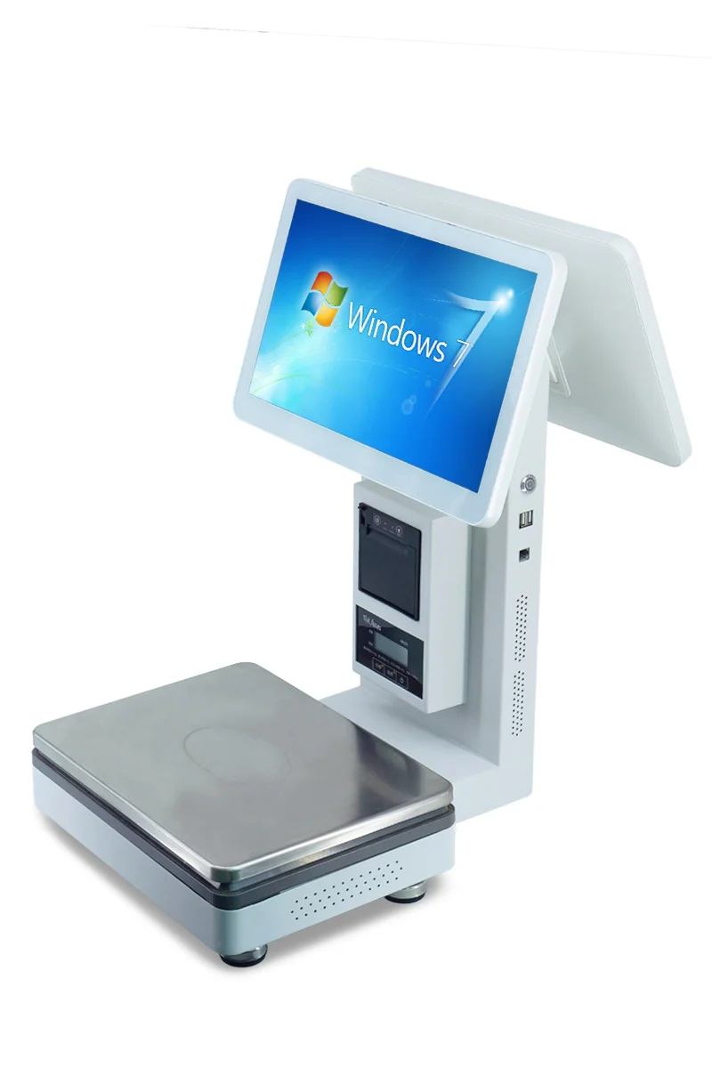 LICON Dual Screen 15.6 Inch LED Touch PC POS Cashier 58mm Printer Electronic Scales Balance Plate Weight Calculator Intel I5 - Image 6