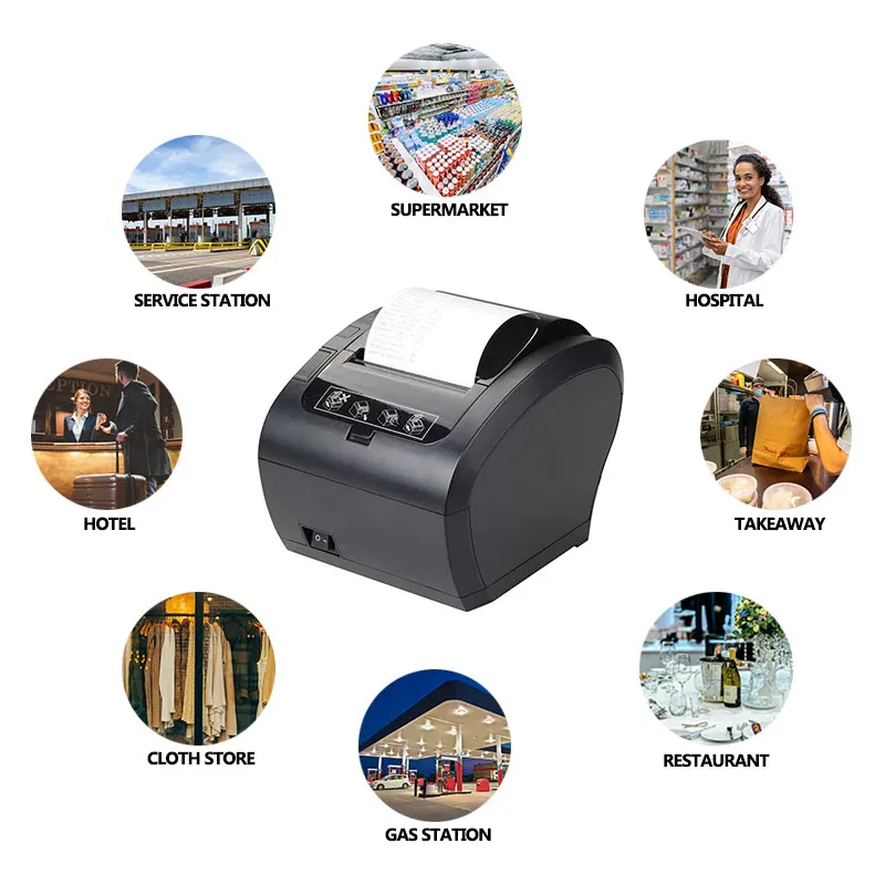 Restaurant Bill Printer Wireless Connect bluetooth Printer Supermarket Billing Pos 80mm Printer - Image 4