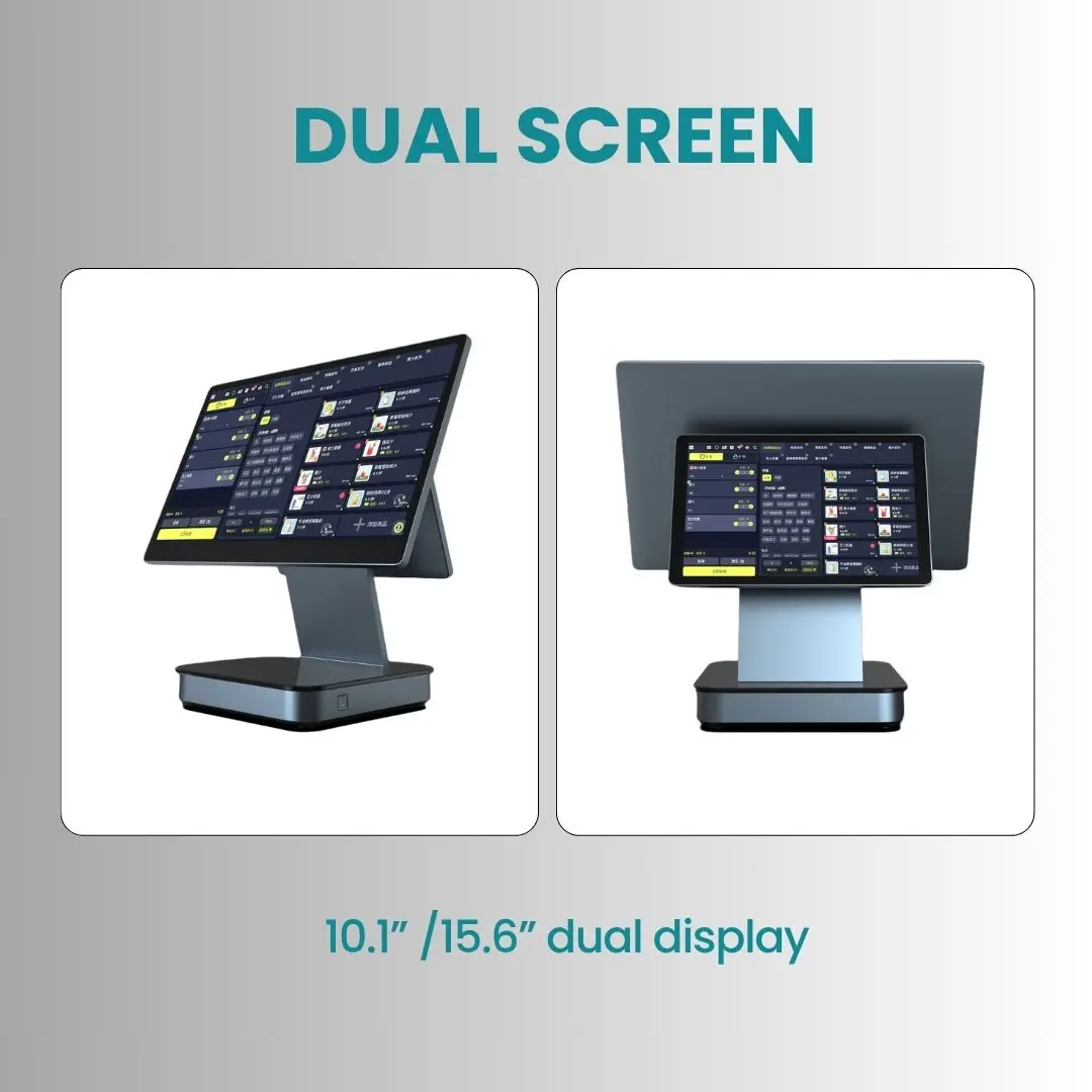 Discount Dual Screen 15.6 & 10.1 Inch Touch Screen Monitor POS Android Cash Register - Image 4