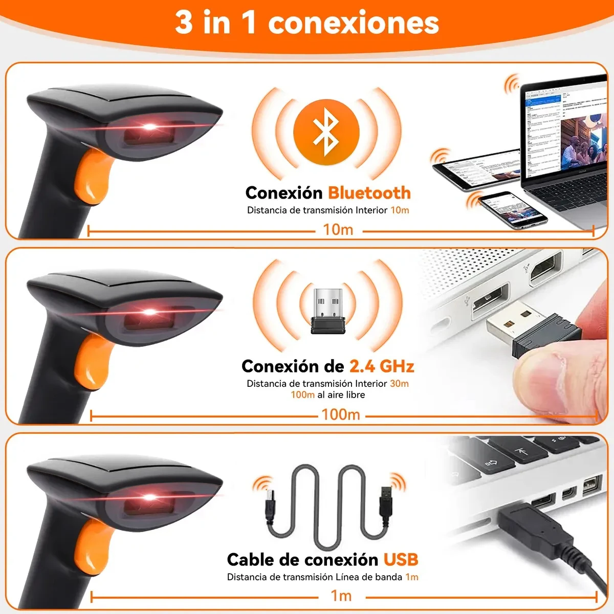 BWHS-25 STD Wireless 2D 1D QR Bar Code 2.4G Wireless Plug&Play New Design High Performance Bar Code Scanner for POS, Retail - Image 6