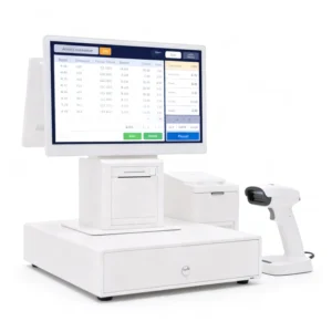 15.6 Inch Dual Screen Checking Counter POS All in One PC DDR4 4GB RK3588 Android 12OS