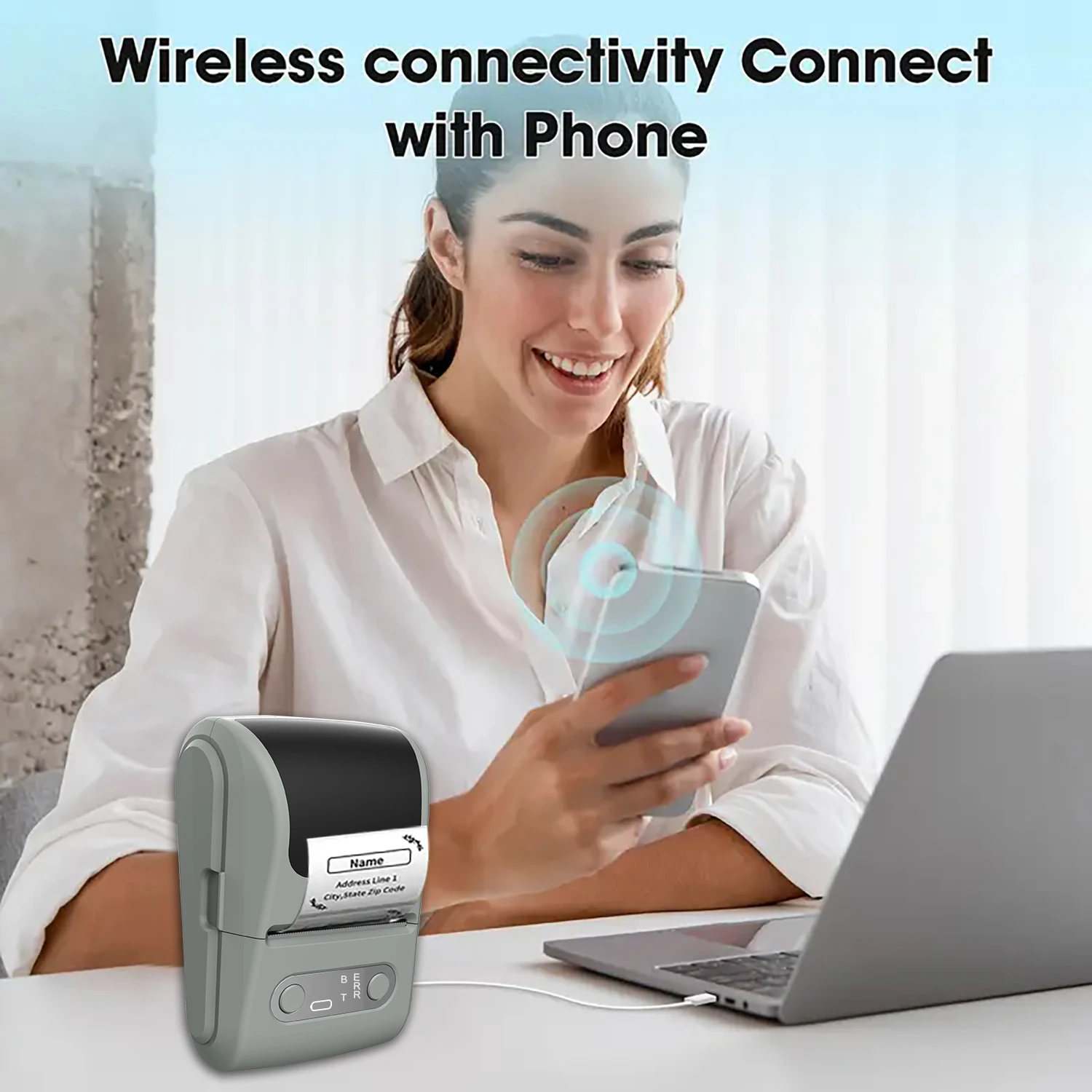Mini Potable Pocket Wireless Smart Inkless POS Thermal Label Paper Printer 58mm USB Interface thermal printer - Image 5