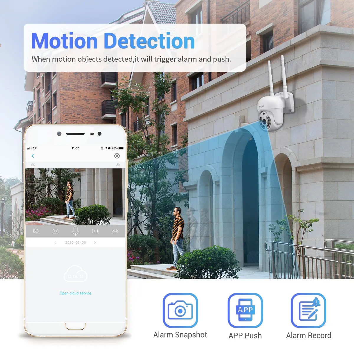 ESCAM H.265 3MP HD Wireless CCTV System Two Way Audio Waterproof PTZ WIFI IP Security Camera 8CH P2P NVR Video Surveillance Kit - Image 10