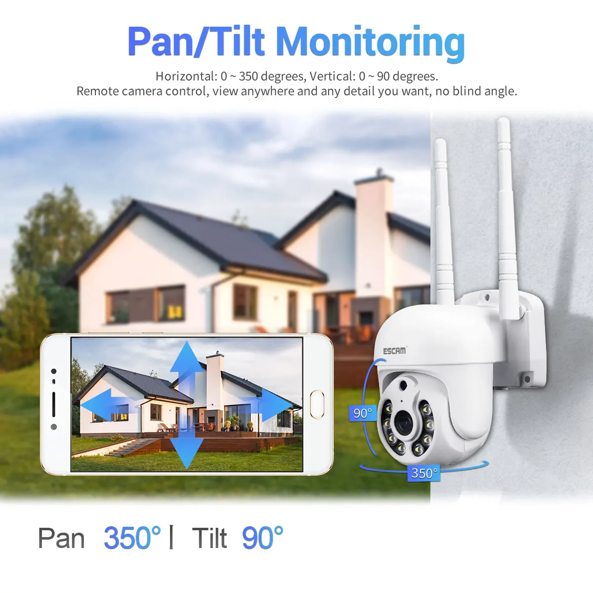 ESCAM H.265 3MP HD Wireless CCTV System Two Way Audio Waterproof PTZ WIFI IP Security Camera 8CH P2P NVR Video Surveillance Kit - Image 12