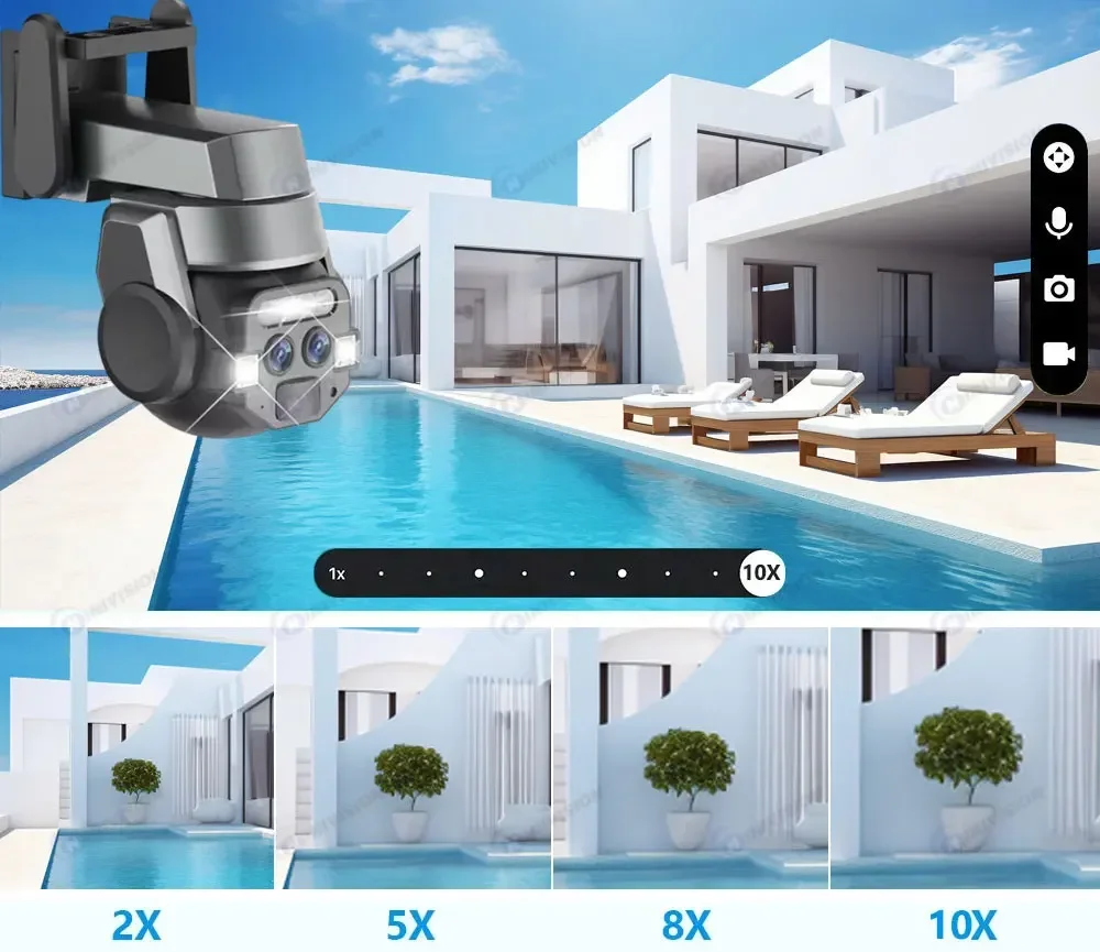 Carecam Pro 4K 8MP Dual Lens Wireless Camera Human Detection 10X PTZ Zoom Color Night Vision CCTV Intelligent Monitoring Camera - Image 9
