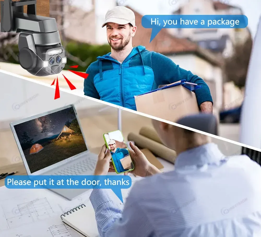Carecam Pro 4K 8MP Dual Lens Wireless Camera Human Detection 10X PTZ Zoom Color Night Vision CCTV Intelligent Monitoring Camera - Image 8