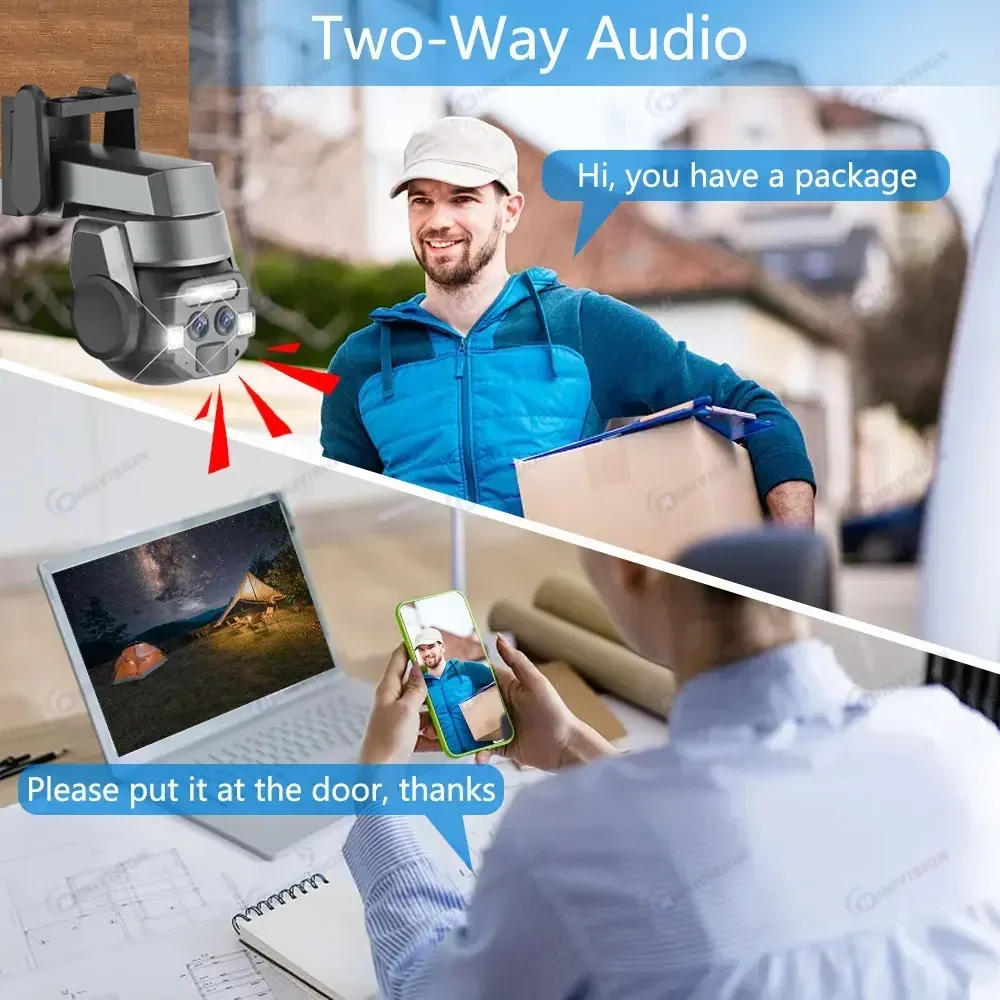 Carecam Pro 4K 8MP Dual Lens Wireless Camera Human Detection 10X PTZ Zoom Color Night Vision CCTV Intelligent Monitoring Camera - Image 3