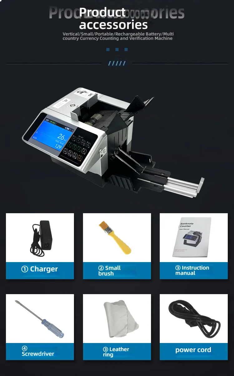 Rechargeable Money Counter Machine with LCD Display | 2,260 Bills per Minute, Mix/Sort/Count, Cash Counter Bill Counter Machine - Image 15