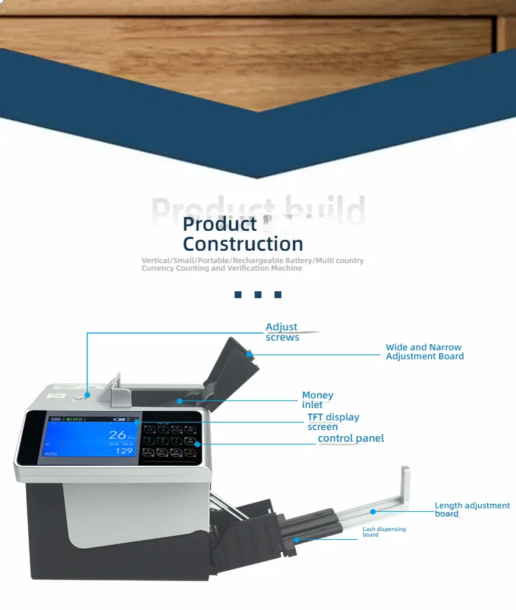 Rechargeable Money Counter Machine with LCD Display | 2,260 Bills per Minute, Mix/Sort/Count, Cash Counter Bill Counter Machine - Image 13